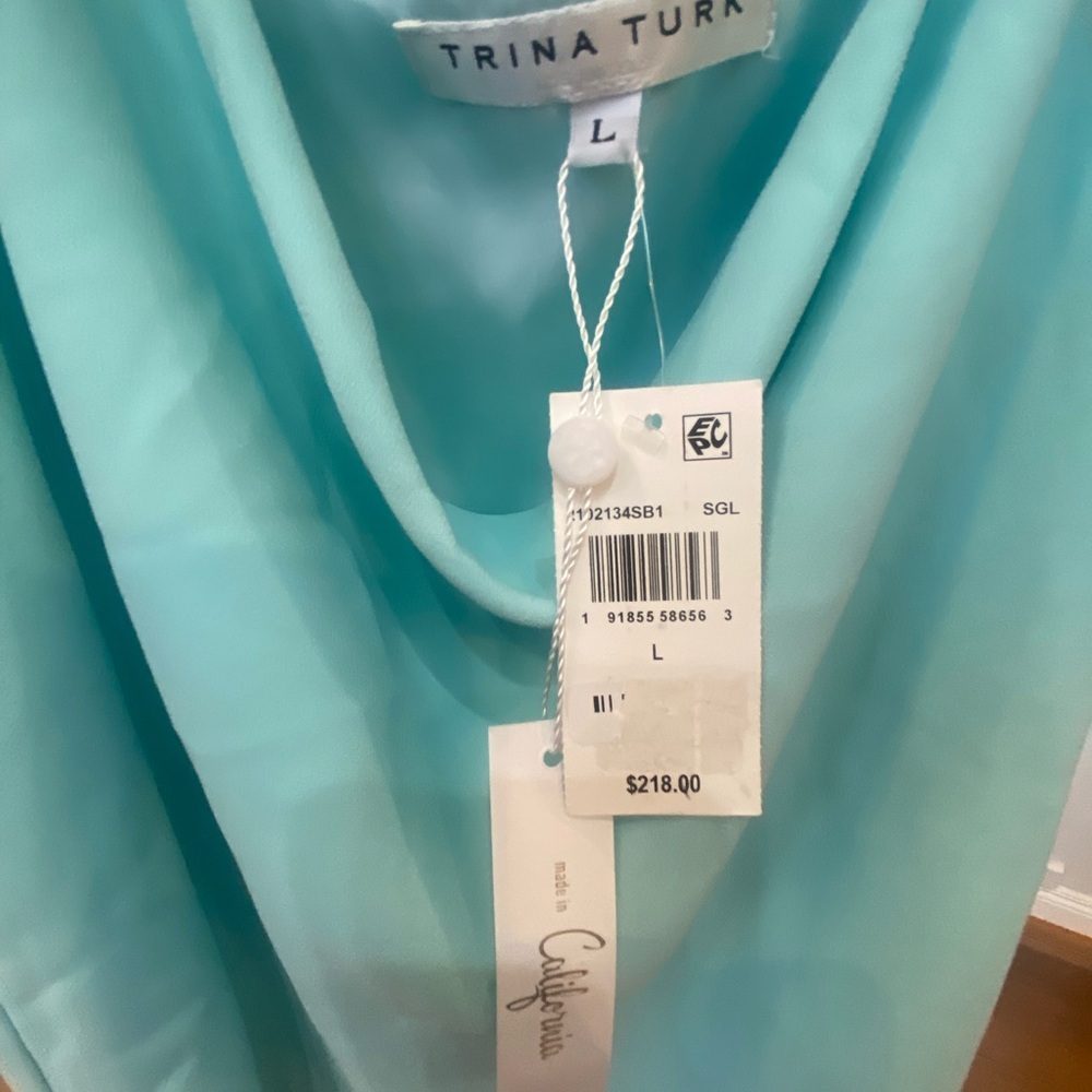 Brand new with tags! Trina Turk Light Blue Camisole with Braided Straps - Picture 2 of 5
